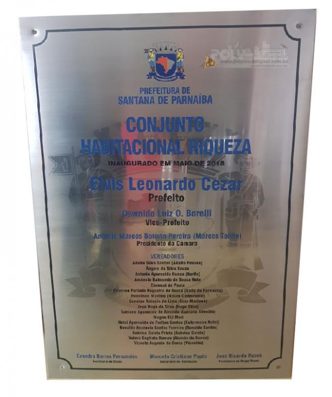 Placa de Aço Inox com Marca D'água